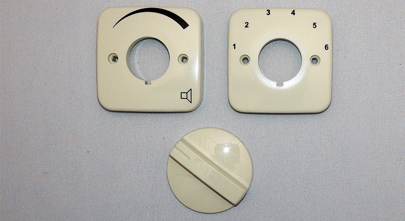 Oberteile für Lautstärkesteller<br>
          und Programmwahlschalter Busch Jaeger Duro 2000 SI weiss