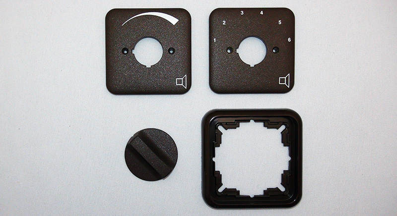 Oberteile für Lautstärkesteller und Programmwahlschalter GIRA Fläche (alt) braun