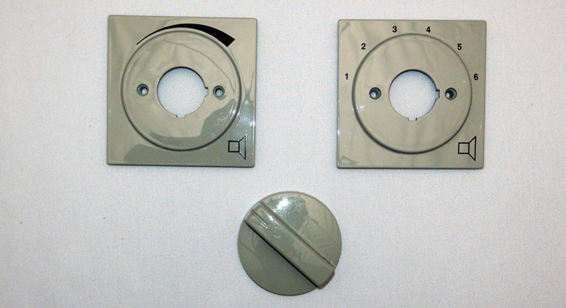 Oberteile für Lautstärkesteller und Programmwahlschalter GIRA S-Color hellgrau