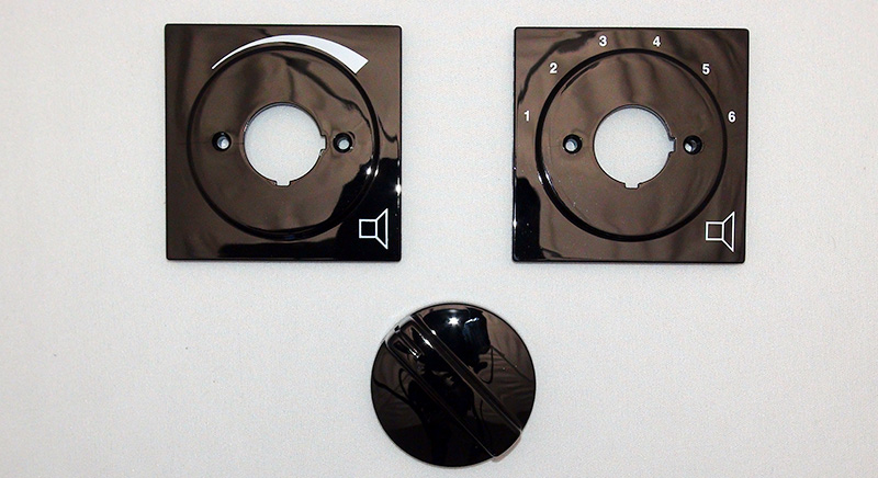 Oberteile für Lautstärkesteller und Programmwahlschalter GIRA S-Color schwarz